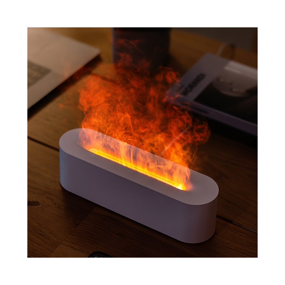 (White Shell) 150ml USB Powered Simulation Flame Aromatherapy Lamp Timer, Humidifier-image-OPC-PDPM2MB-NEW