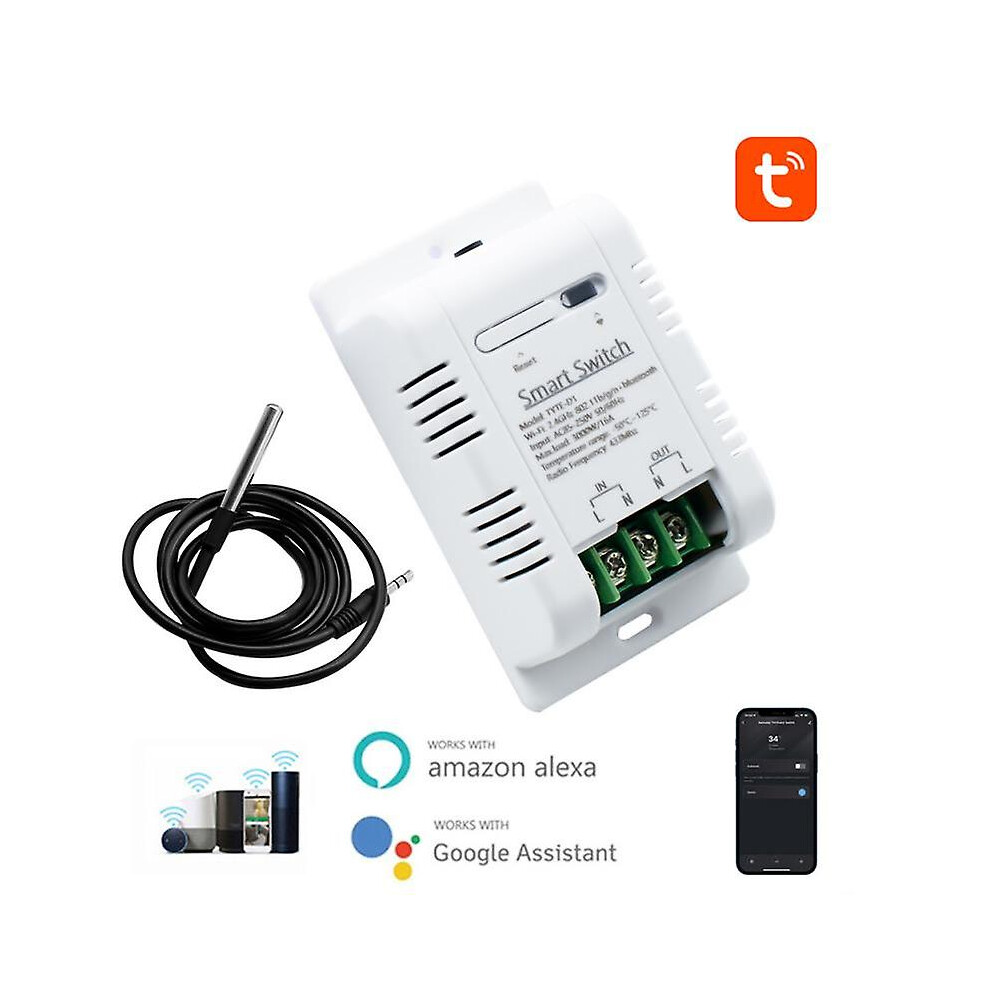 Tuya Wifi Temperature Switch 16A 3000W With Energy Consumption Monitoring 9033322523842
