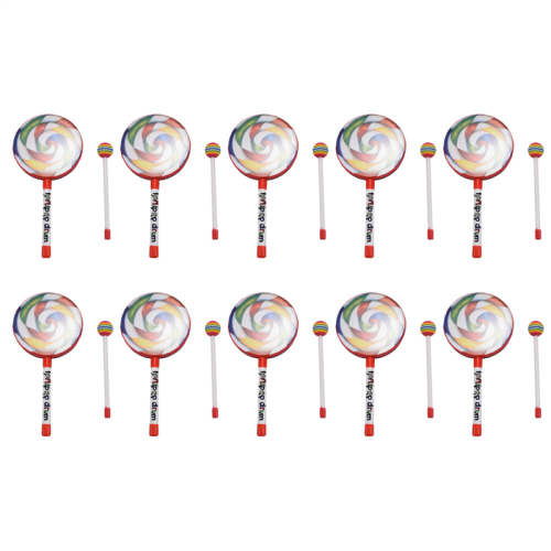 10X Kids Percussion Lollipop Drum, 6Inch