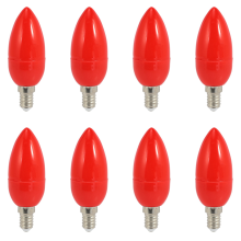 8X LED Candle Light Candle Light Bulbs Red Fortune Lamp God Lights Energy Saving Candle Lights,E14