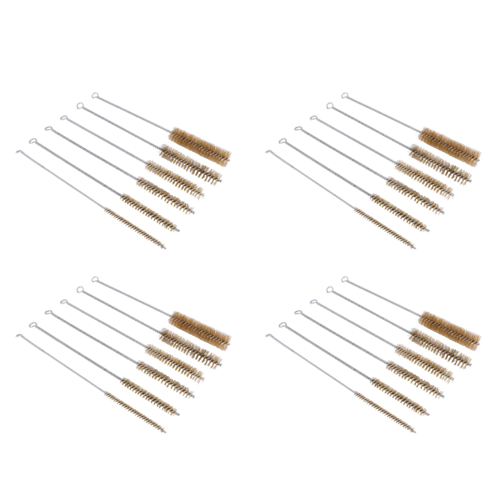 24 Pcs Brass Tube Cleaning Brush Wire Brush Set Cleaning Polishing Tool Brass Wire Brush Set 4852494549499