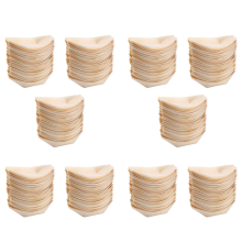 500X Finger Food - Bowls, "Boat" Biodegradable Wood 11 cm x 6.5 cm