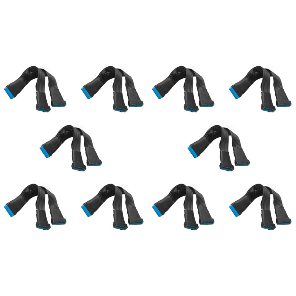 10X Motherboard Usb 3.0 19Pin Header 1To2 Extension Splitter Cable 19Pin 20Pin Internal Extension Header Adapter Cable 4852494549154