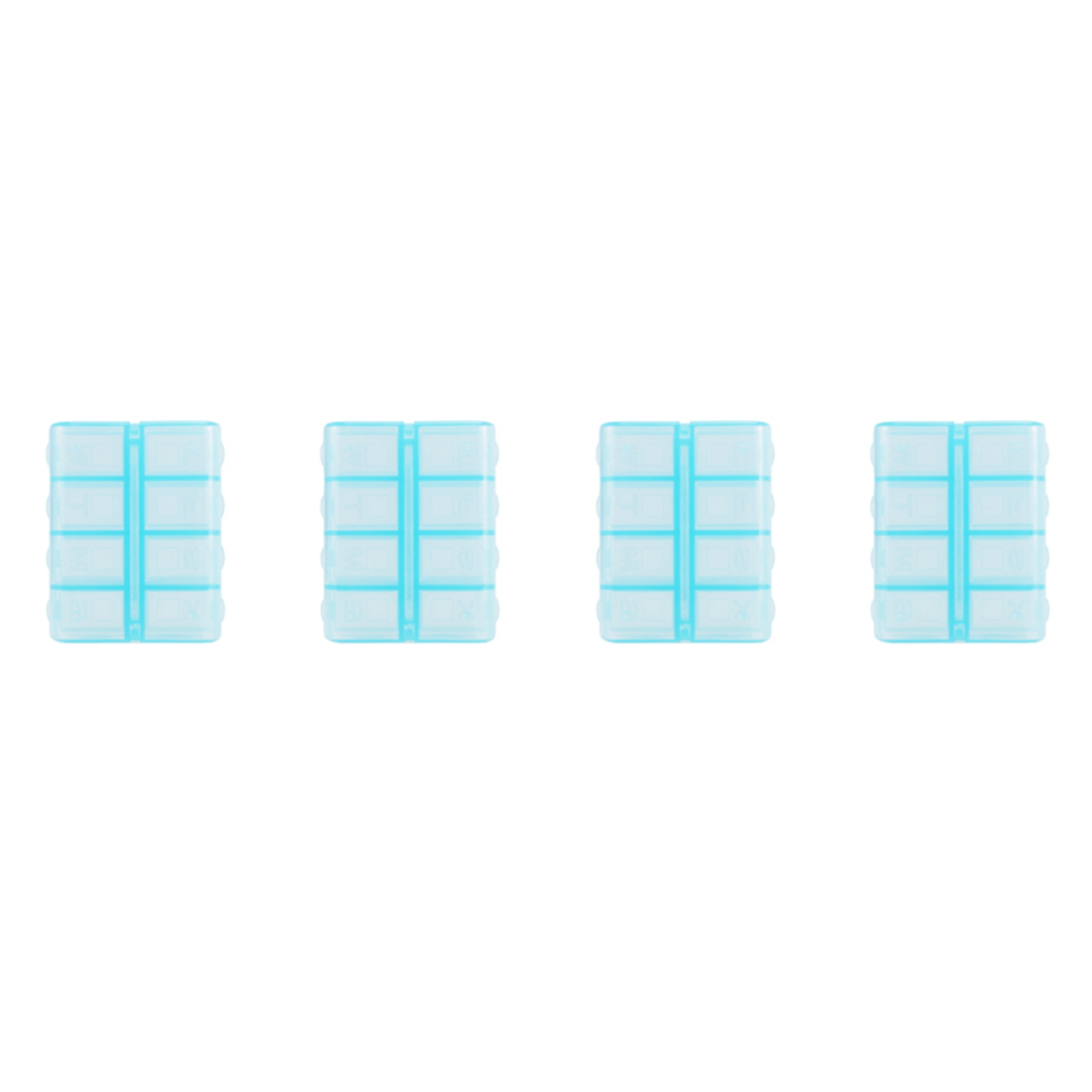 Exogio Blue 4X Plastic Rectangle 8 Compartments Medicine Pill Box