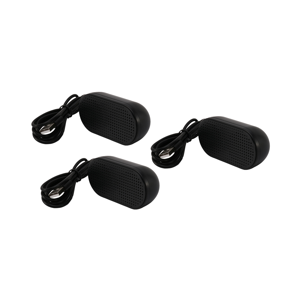 3X Usb Speaker Portable Loudspeaker Powered Stereo Multimedia Speaker For Notebook Laptop Pc(Black) Black 4852494556923
