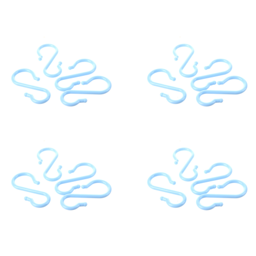 Blue Plastic Punch Cup Bowl S Shaped Hooks 16 Pcs