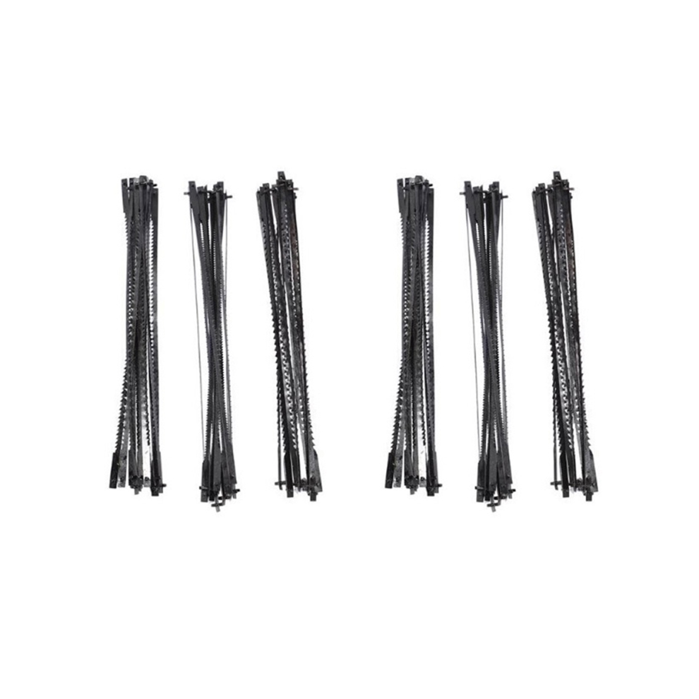 72Pcs Scroll Saw Blades 127mm Carbon Steel Fretsaw Blades with Pin 15/18/24 Teeth Standard Fine Cut Saw Blades