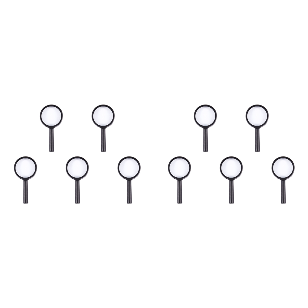 Exogio Black 10Pcs Handheld Plastic Frame 40Mm Lens 3X Magnifier Magnifying