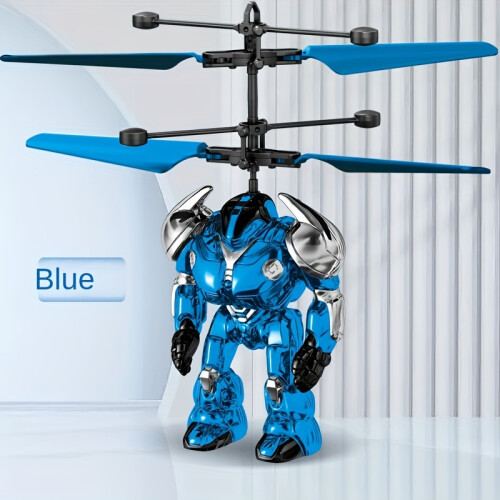 (BLUE) Warrior Induction Flying Robot with Intelligent Sensing, Light and Gesture Control