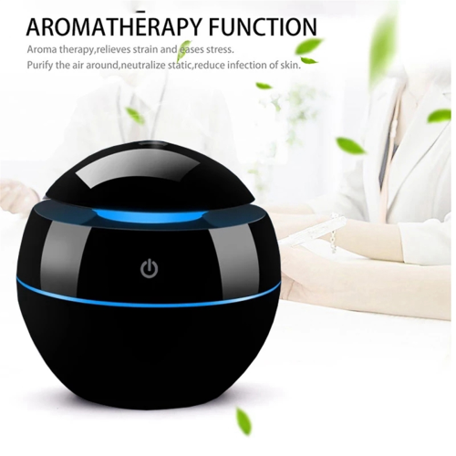 2X Air Humidifier Ultrasonic USB Aroma Diffuser LED Night Light Electric Essential Oil Diffuser Aromatherapy Black 1