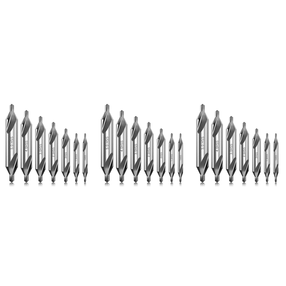 21 Pcs Center Drill Bits Set 60-Degree Angle Center Drill Bits Kit Countersink Tools For Lathe Metalworking 4852494559856