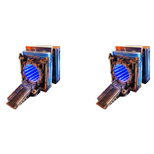 2X Stargate Bookends, Ornaments, Table Lamps, Gifts, LED Lighted Portal Bookends, Two-Way Galaxy Door,