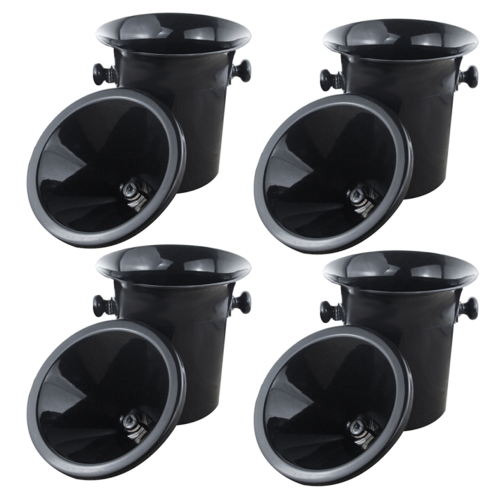 4X Wine Dump Black Plastic Wine Spittoon - Standard Size with Black Funnel Champagne Bucket