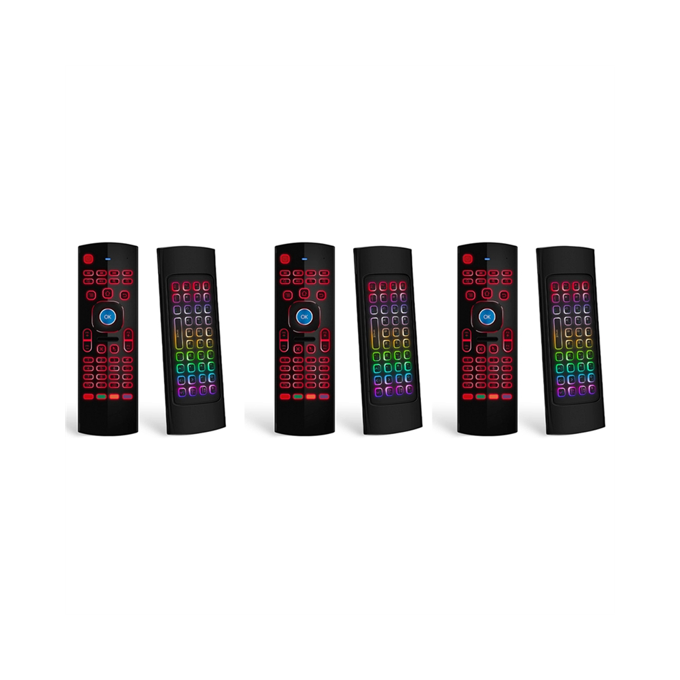 3X Air Mouse For Android Tv Box, Mini Wireless Keyboard Air Remote Mouse Control With Rgb Backlit Mx3 Pro Ir Learning 4852180933052