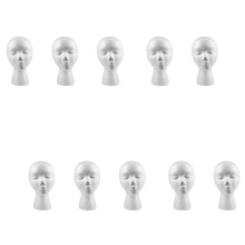 10Pcs 27.5 x 52cm Dummy / Mannequin Head Female Foam(Polystyrene) Exhibitor for Cap, Headphones, Hair Accessories