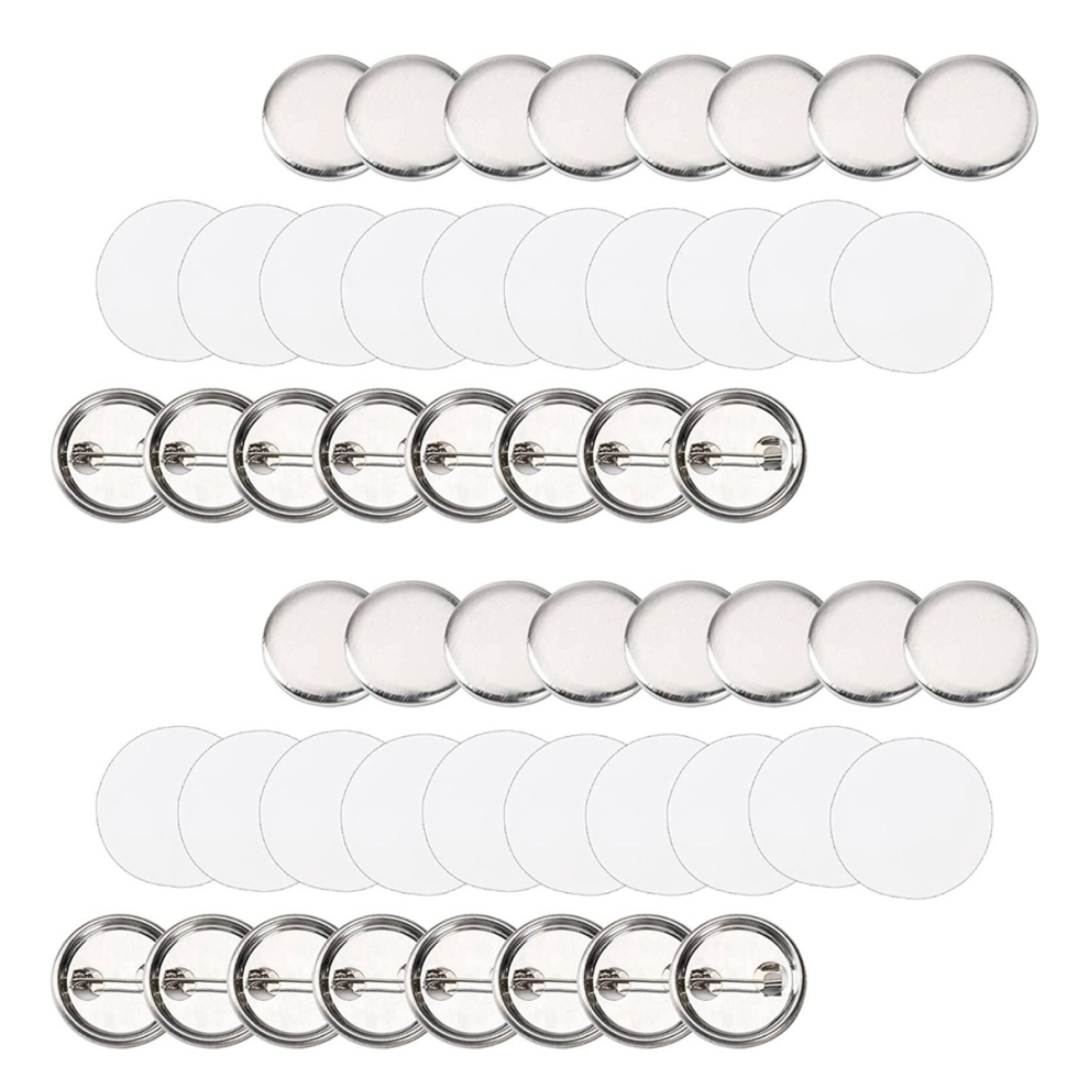 1200 Pcs Blank Button Making Supplies 25mm/1Inch Back Button Pin Making Kit Metal Badge Parts for Button Making Machine