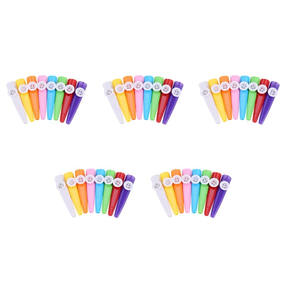 120 Pieces Plastic Kazoos 8 Colorful Kazoo Musical Instrument, Good for Guitar, Ukulele, Violin, Great Gift