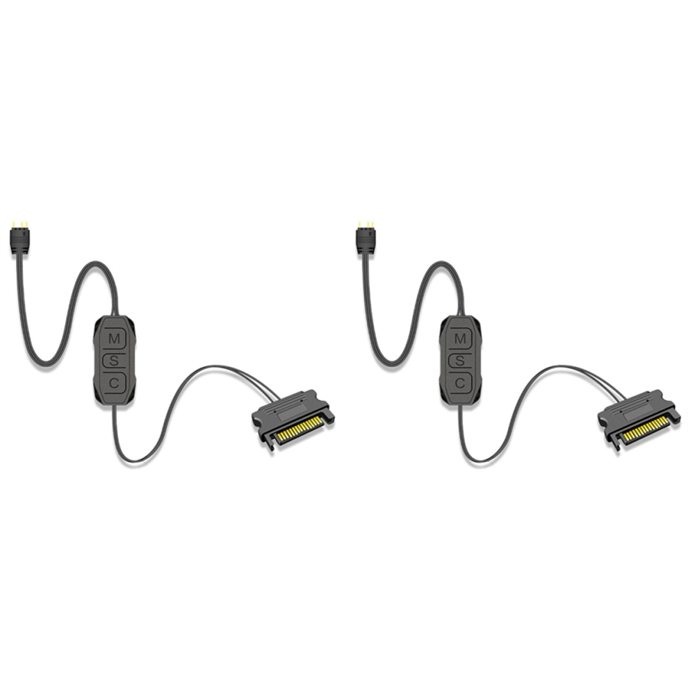2X Controller Mate Manual Addressable Rgb Controller Argb Led Controller Sata 15-Pin To 3-Pin Argb Led 4852180933908