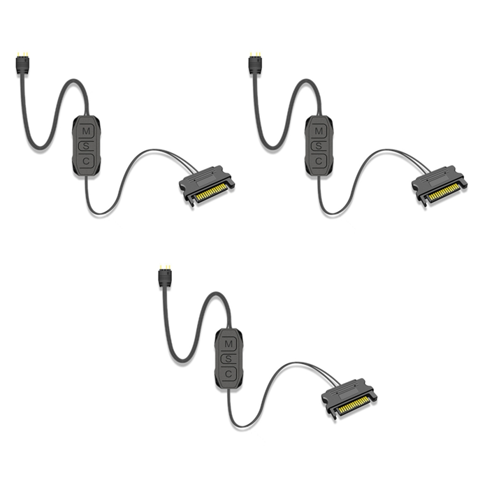 3X Controller Mate Manual Addressable Rgb Controller Argb Led Controller Sata 15-Pin To 3-Pin Argb Led 4852180933915