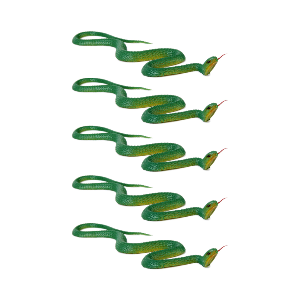 Photos - Other Toys 5X Simulation Soft Plastic Toy Snake Simulation Snake Rubber Tip Toy - Green