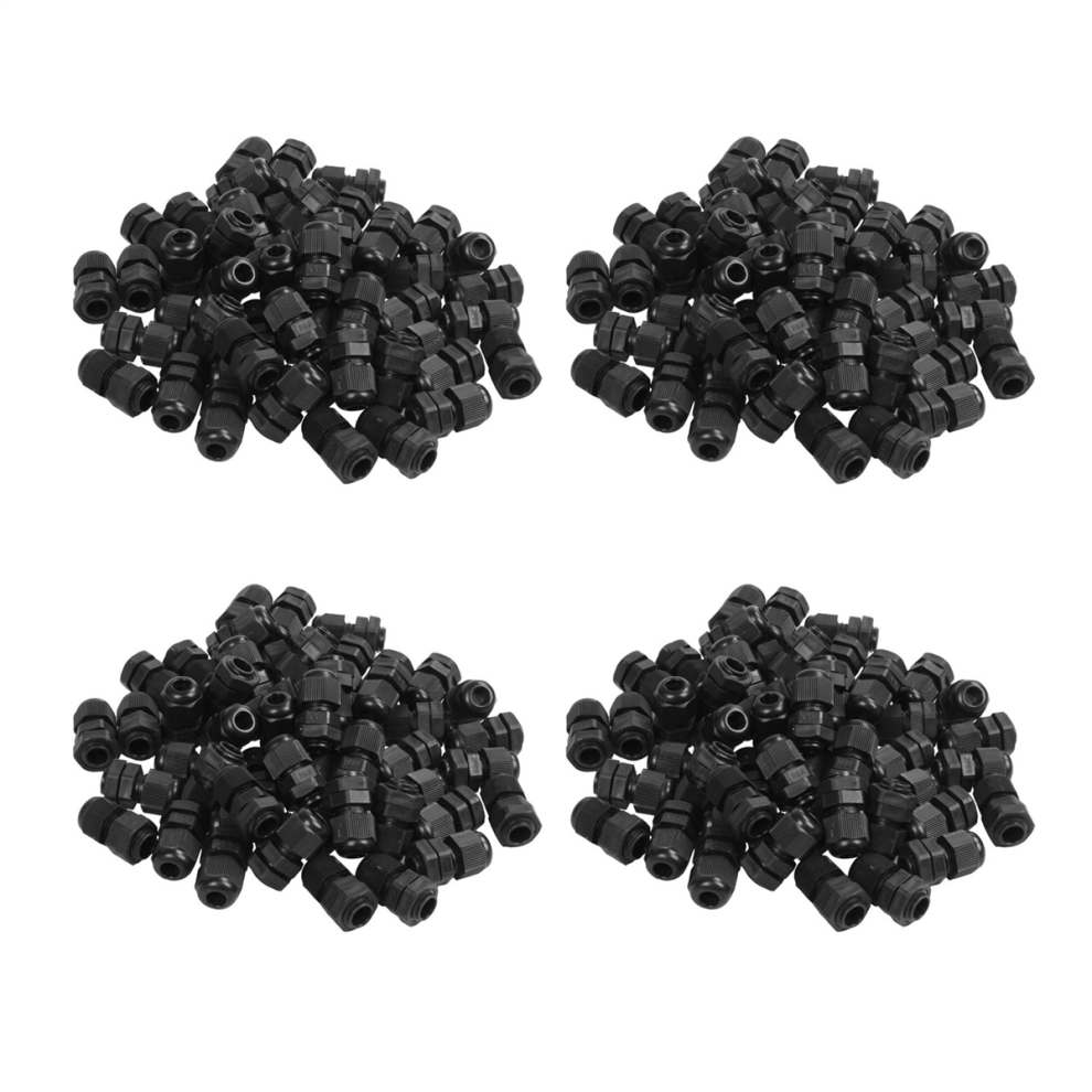 Pg7 Black Nylon Waterproof Strain Relief,Cord Grip,Cable Gland 3.5-6 Mm 200Pcs 4852180940968