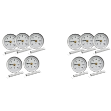 63mm Pipe Clip-on Dial Thermometer Temperature Round Plate Gauge with Spring,Range 0-120?, Aluminum Case, 10Pcs Set