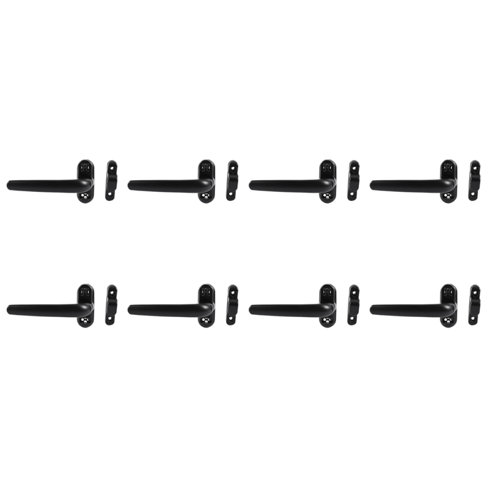 8-Pack Black Zinc Alloy Door & Window Handles – Casement Lock Wheel, Fits 35-45mm Doors, 12x3x5 cm