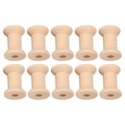 20Pcs Wooden Empty Thread Spools Natural Color 29Mm X23Mm 2