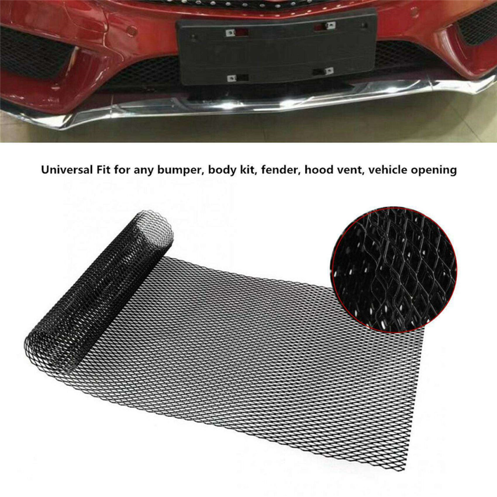 2Set 40X13 Inch Universal Car Grille Mesh Metal Car Grille Mesh Sheet Grid Rhombic Grill Mesh Hole 8X16mm 4852180938699