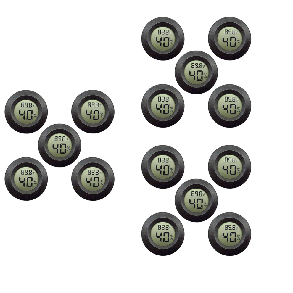 Exogio 15-Pack Hygrometer Thermometer Digital Lcd Monitor Humidity Meter Gauge For Humidifiers Dehumidifiers