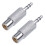 2X 3.5mm Stereo Male to RCA Mono Female Audio Adapter,Silver 1