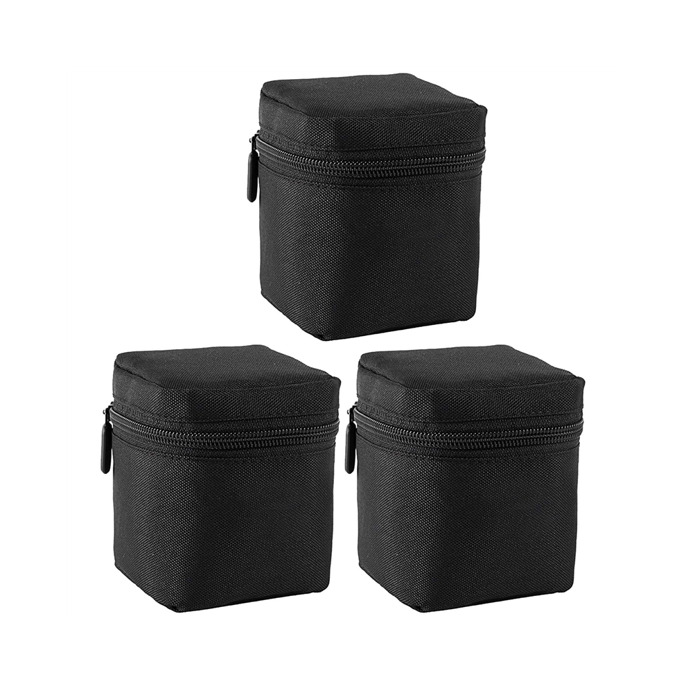 3X Camera Lens Bag Dslr Padded Thick Shockproof Protective Pouch Case Lens Pouch For Dslr Camera 4852180945901