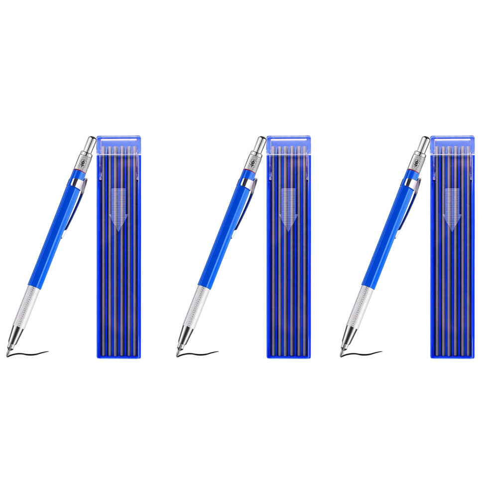 Welders Pencil With 36 Pcs Round Silver Refills, Metal Marker Pen Metal Carbide Scriber Mechanical Pencils 4852180943204