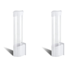 2X Cup Dispenser, Cup Holder Fits 3Oz - 7Oz Flat Bottom or Cone Cups Water Cups Dispenser Wall Mounted Bathroom