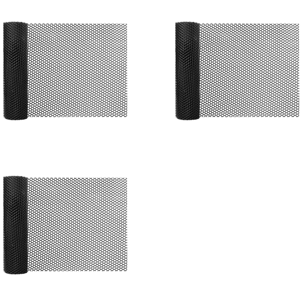 3X 15.7 Inch x 10FT Plastic Chicken Fence Mesh,Hexagonal Fencing Wire for Gardening, Poultry, Chicken Wire Frame Black