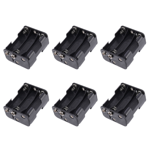 6X Double Side Spring 6 x 1.5 V AA Battery Holder Case Box Black
