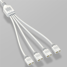 2X 5V 3-Pin Extension Cable for Computer Motherboard 1 Point 4 Hub Cable Connection Extension ARGB Splitter, White