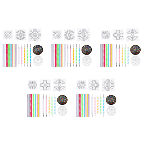 Mandala Dotting Stencil Tools Rock Painting Kit Ball Stylus Dotting Tools Include Stencil, Paint Tray (85 Pack)