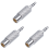 3Pcs 3.5mm Stereo Male to RCA Mono Female Audio Adapter,Silver 1