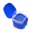 2X Dark Blue Denture Case, with Strainer, Denture Bath Box False Teeth Storage Box with Basket Net Container Holder 5