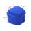 2X Dark Blue Denture Case, with Strainer, Denture Bath Box False Teeth Storage Box with Basket Net Container Holder 2