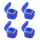4X Dark Blue Denture Case, Denture Cup with Strainer, Denture Bath Box False Teeth Storage Box with Basket Net 1
