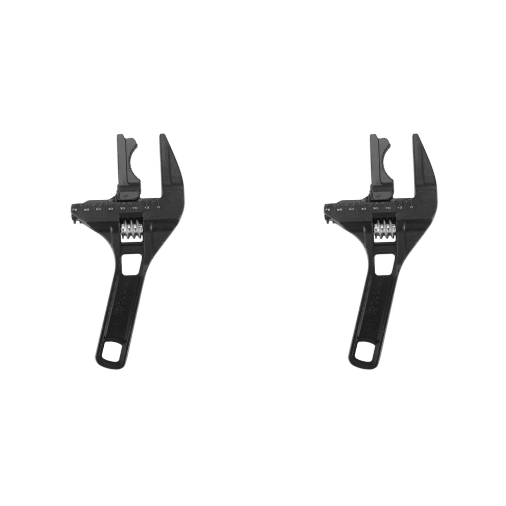 2X Adjustable Wrench Bathroom Spanner Wrenches Wide Jaw 6-68Mm Aluminum Alloy Spanner Wrenches Shank Plumber Hand Tool B 4852180950738