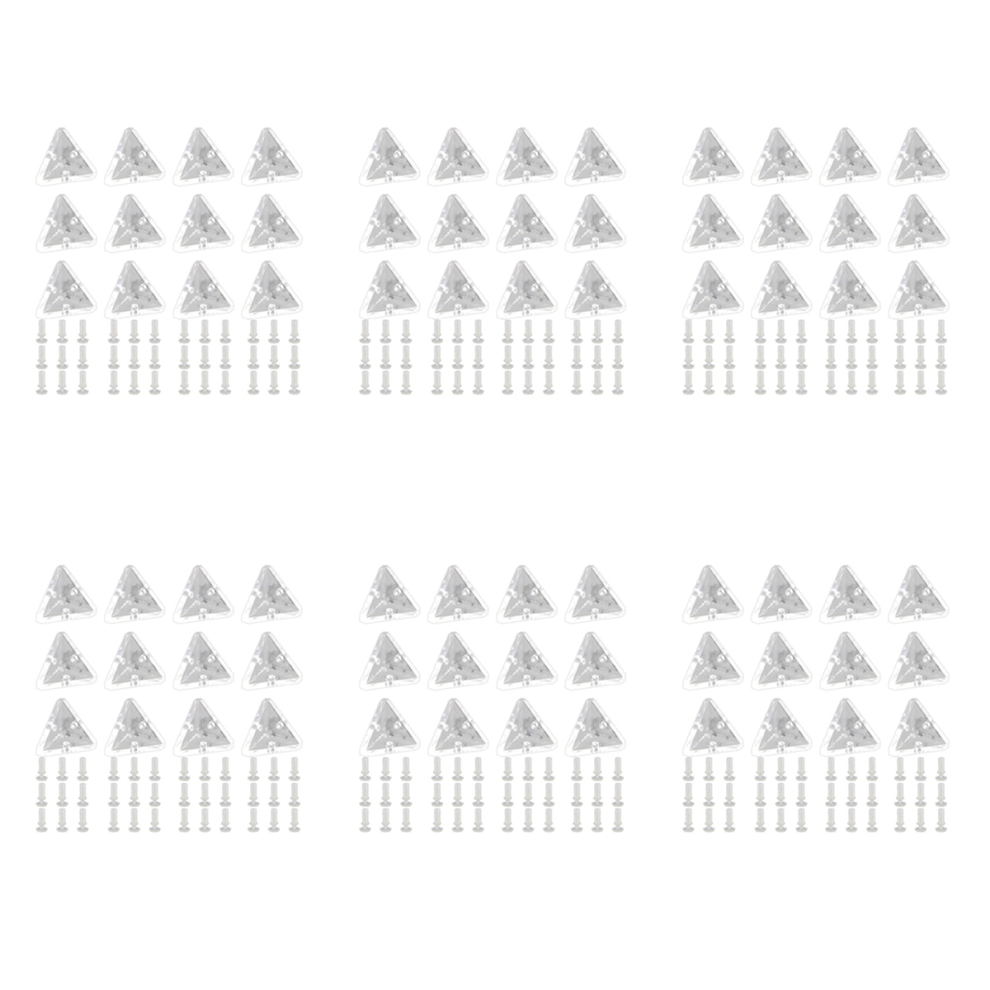 72Pcs Acrylic Corner Brackets With Semitransparent Screws Clear 3-Hole Right Angle Joint Brace Brackets 4852180950769