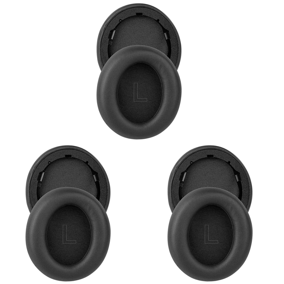 Photos - Portable Audio Accessories 3X Replacement Ear Pads for Life Q30/Q35 Protein Leather Headphones Earpads(Black)