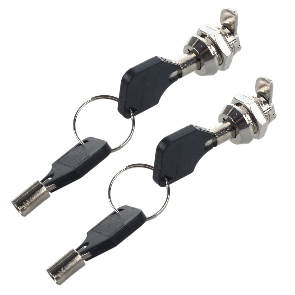2pcs 12mm Threaded Keyed Quarter Turn Cam Lock for Drawer Box Locker-image-OPC-PDPMJBX-NEW