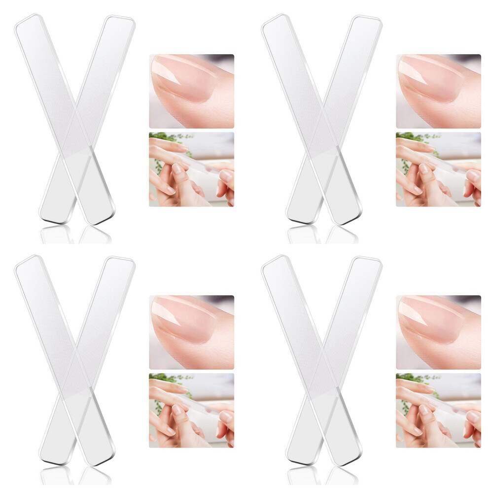 Exogio 4X Glass Nail Shiner - Nano Glass Nail Files Crystal Nail Buffer Shine Polisher For Natural Fingernails Toenails