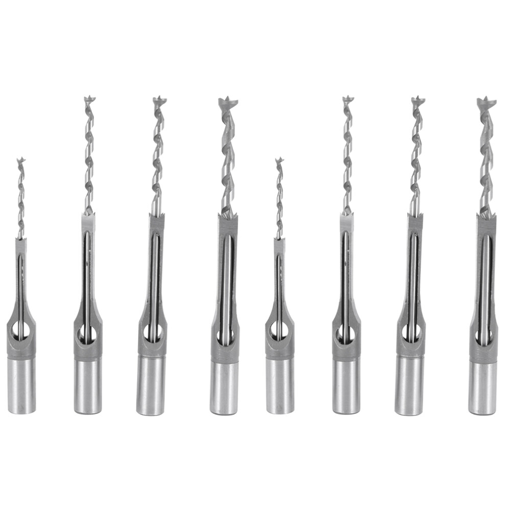 8Pcs Woodworking Square Hole Drill Bits Wood Mortising Chisel Set Mortise Chisel Bit Kits Woodworking Hole Saw Sets 4852180951896