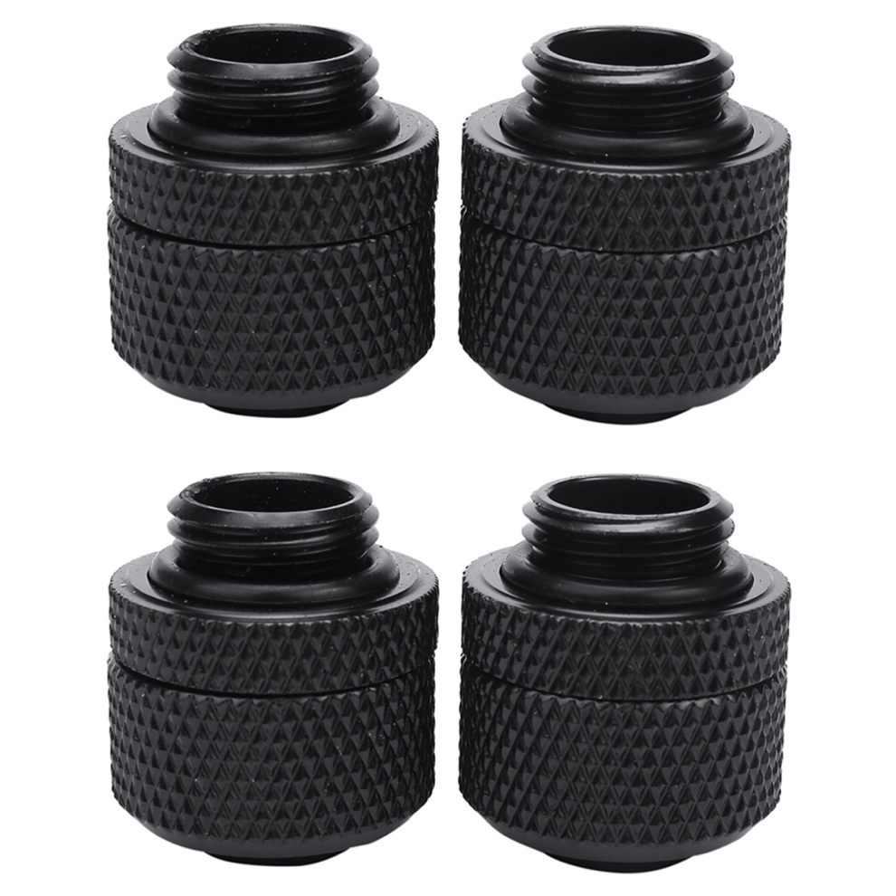 4Pcs Water Cooling Fittings G1/4 External Thread Pagoda For 9.5X12.7mm Soft Tube Computer Cooling System Connector Black 4852180953050