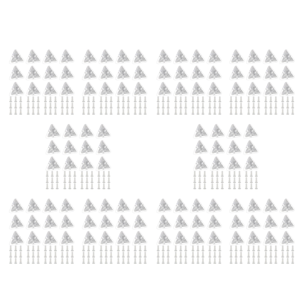 120Pcs Acrylic Corner Brackets With Semitransparent Screws Clear 3-Hole Right Angle Joint Brace Brackets 4852180951087
